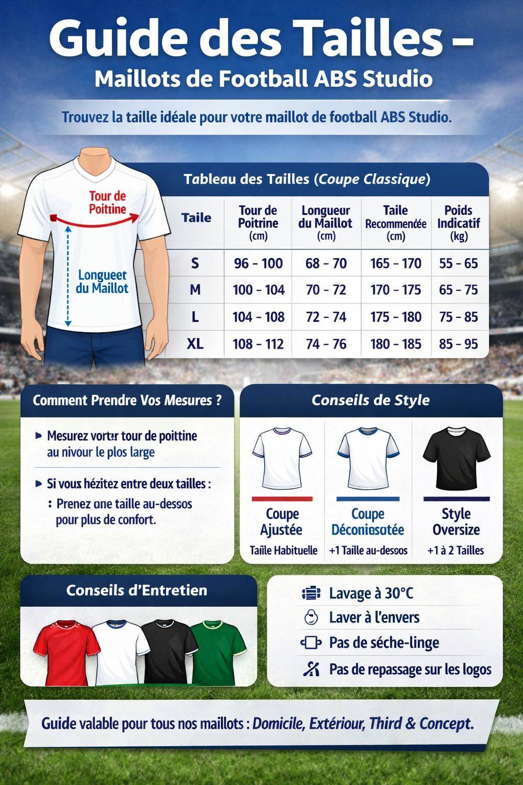 Guides des tailles - ABS STUDIO